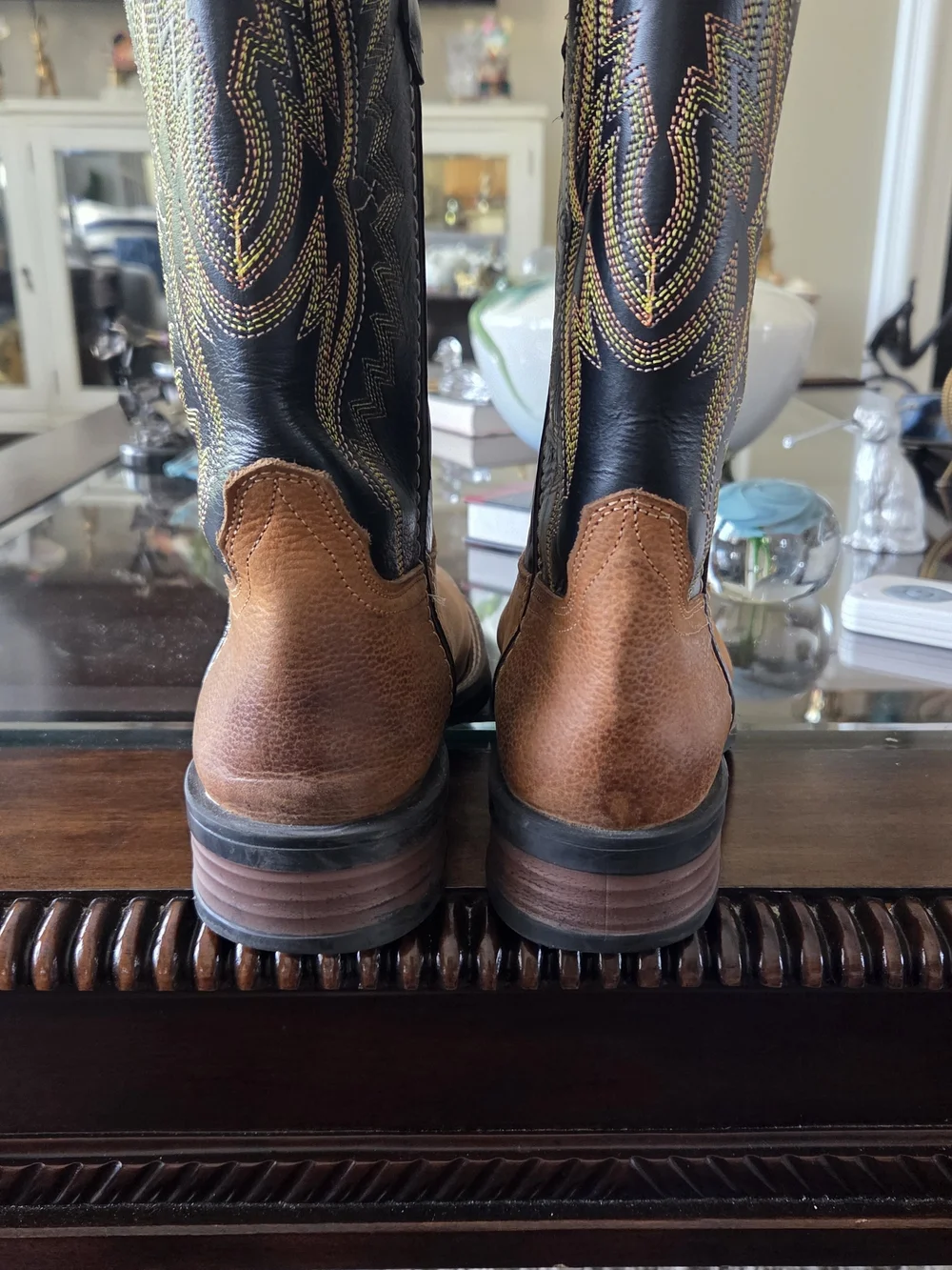 J.B. Dillon Two-Tone Brown and Black Kids Western Boots